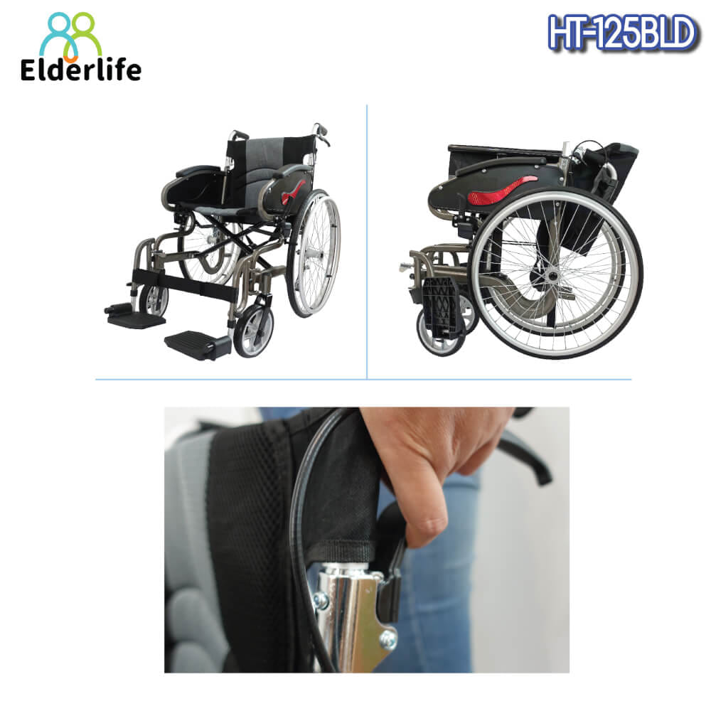 รถเข็นวีลแชร์  ELDERLIFE รุ่น HT-125BLD ล้อใหญ่ อลูมิเนียมอัลลอยด์ _5